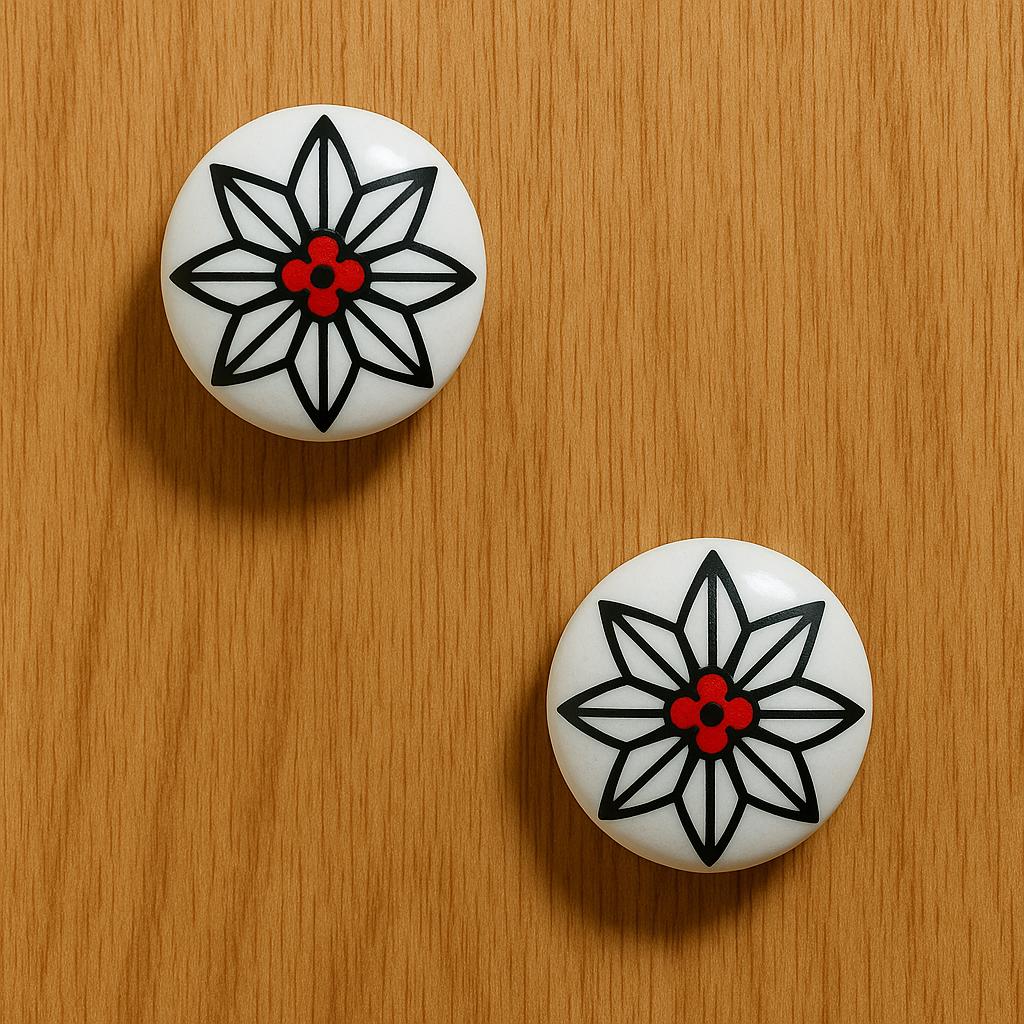 Floral Ceramic Knobs Unique Decor