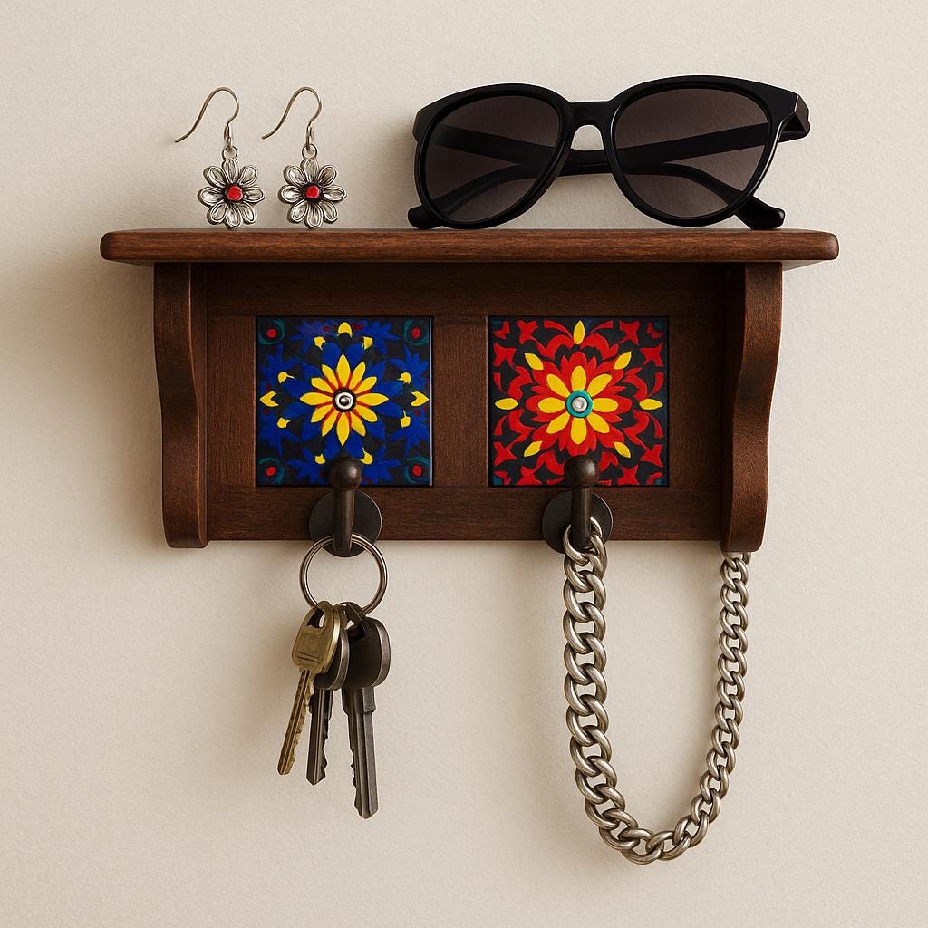 Sleek Ceramic Key Rack Decor