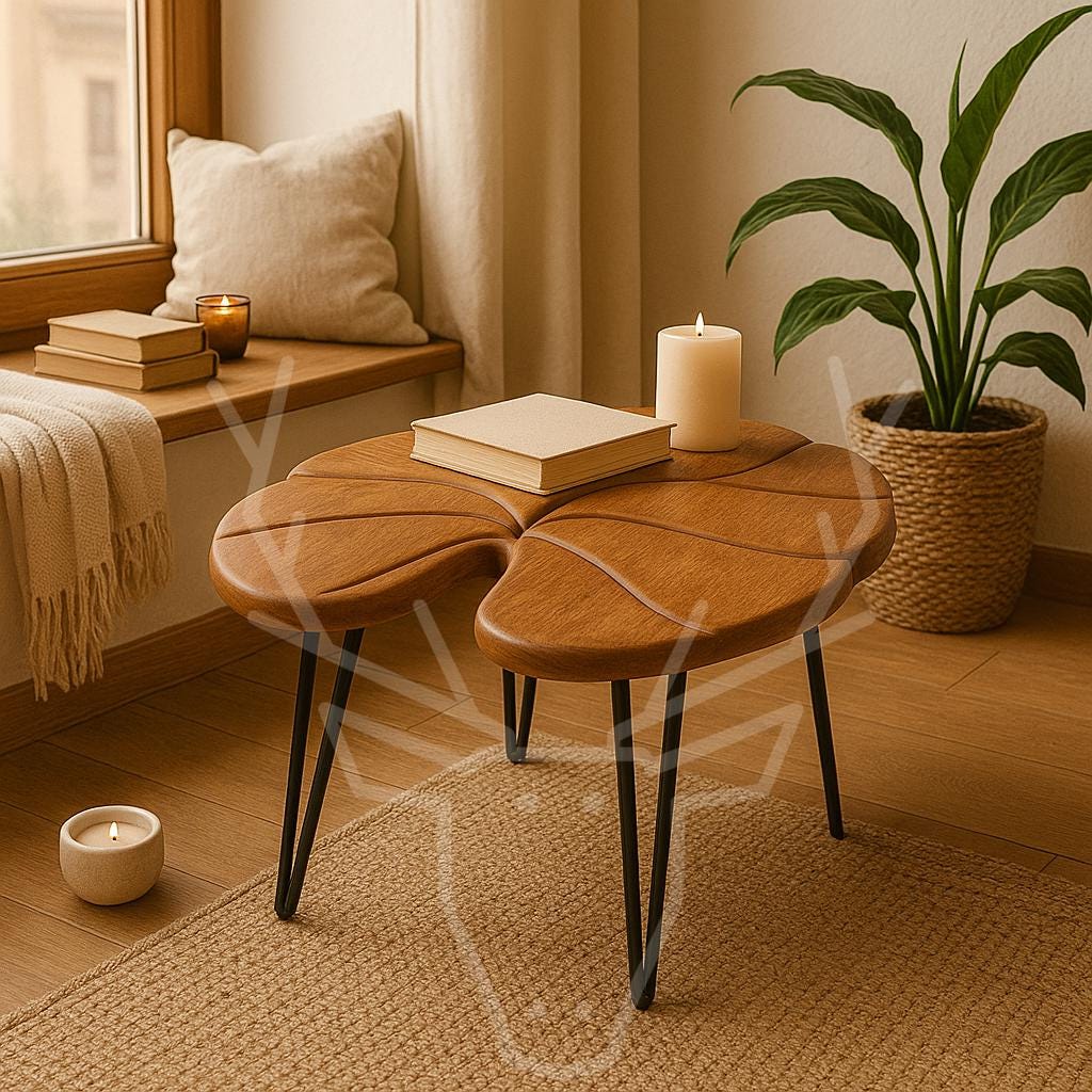 Alocasia Leaf Wooden Table - Elephant Ear Design