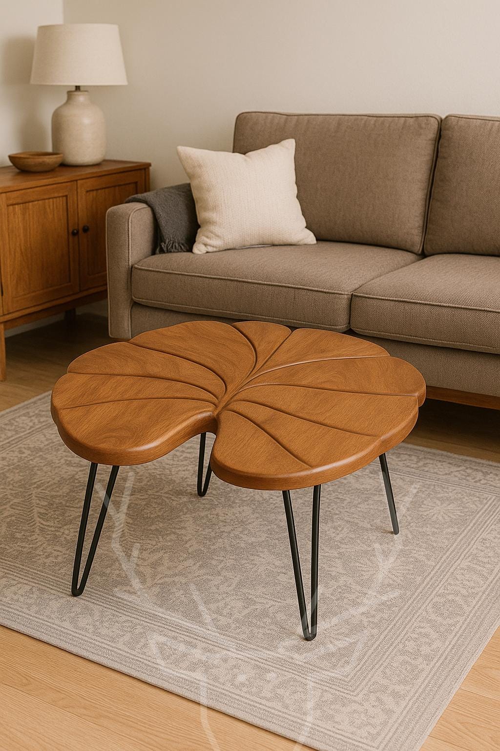 Alocasia Leaf Wooden Table - Elephant Ear Design