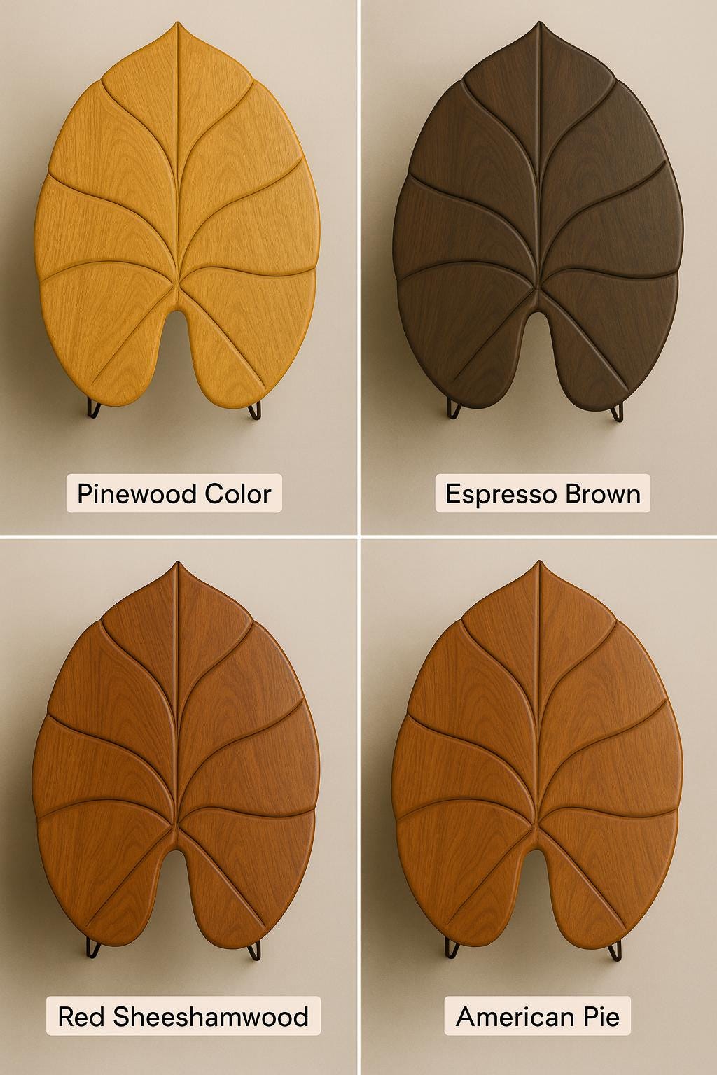 Alocasia Leaf Wooden Table - Elephant Ear Design