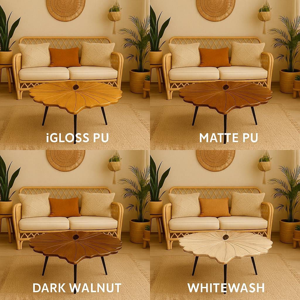 Ginkgo Leaf Wooden Table