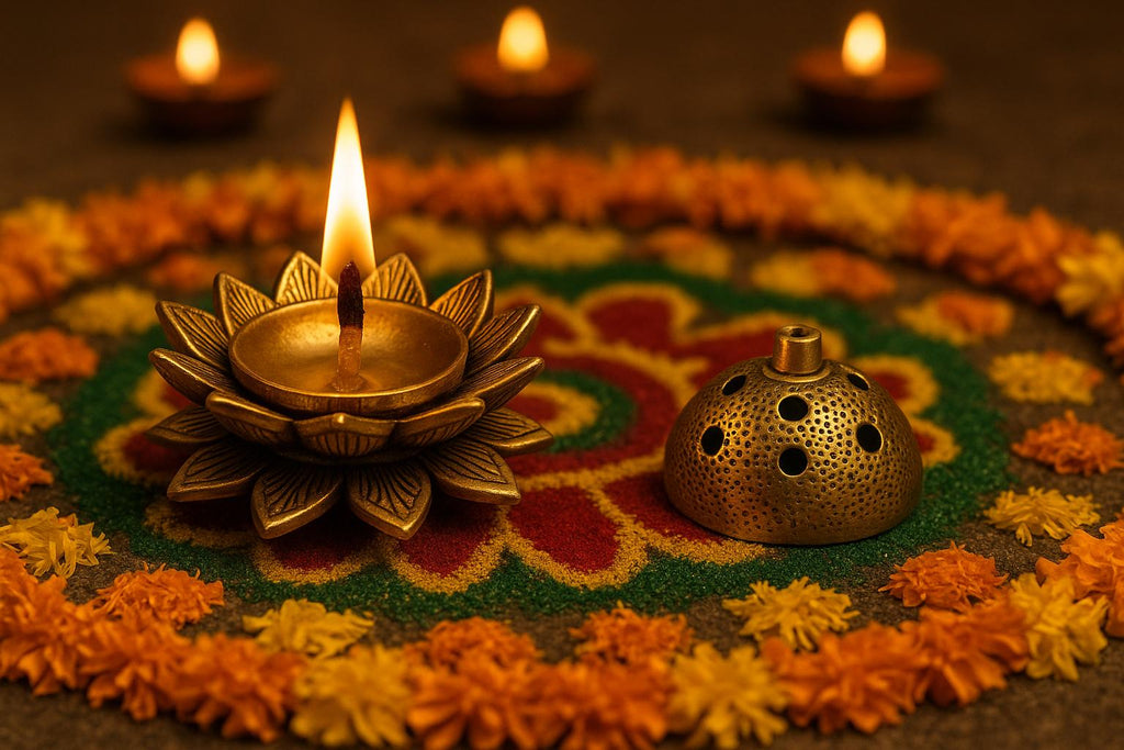 Handmade Lotus Diya Decor