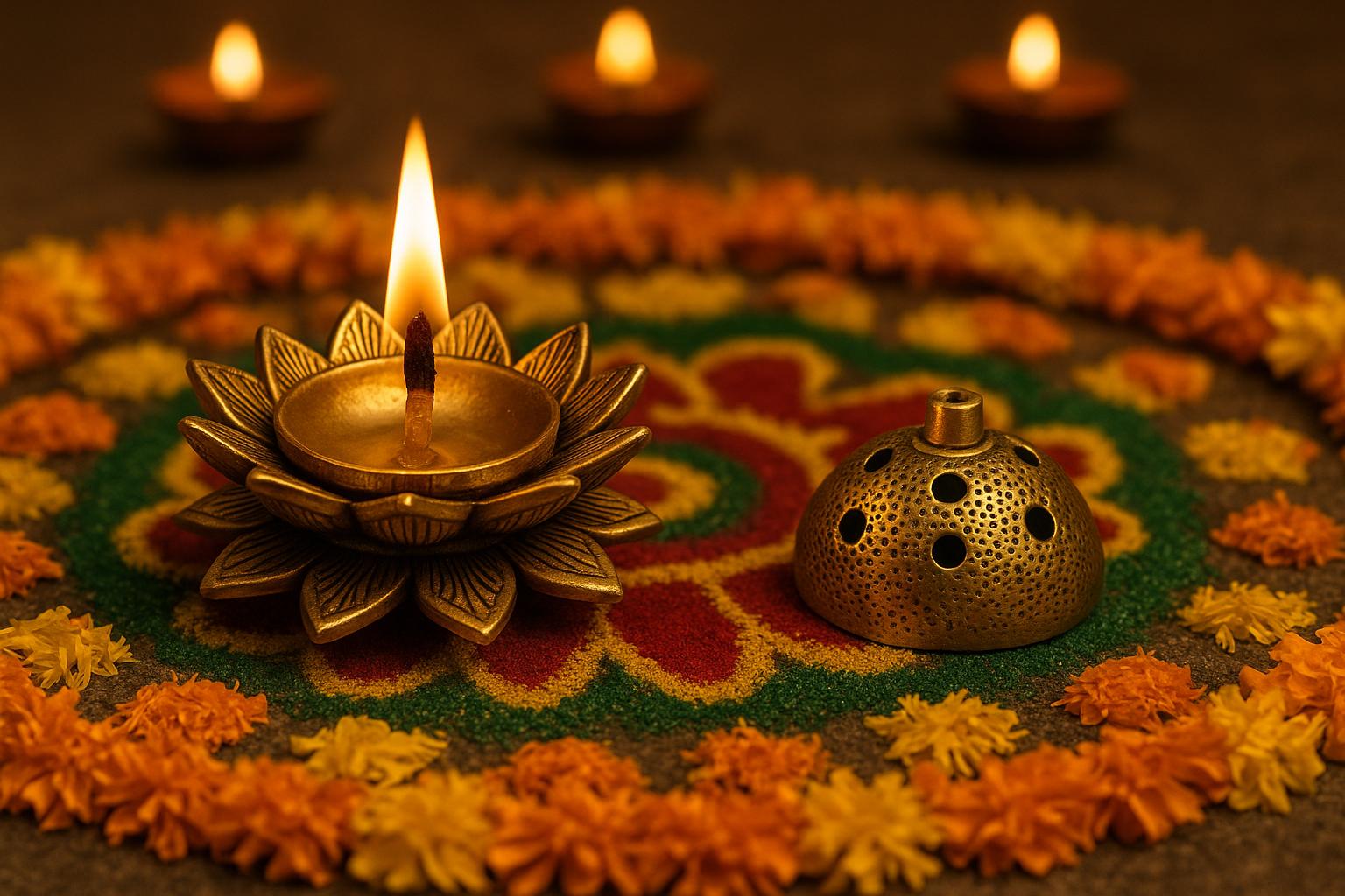 Handmade Lotus Diya Decor