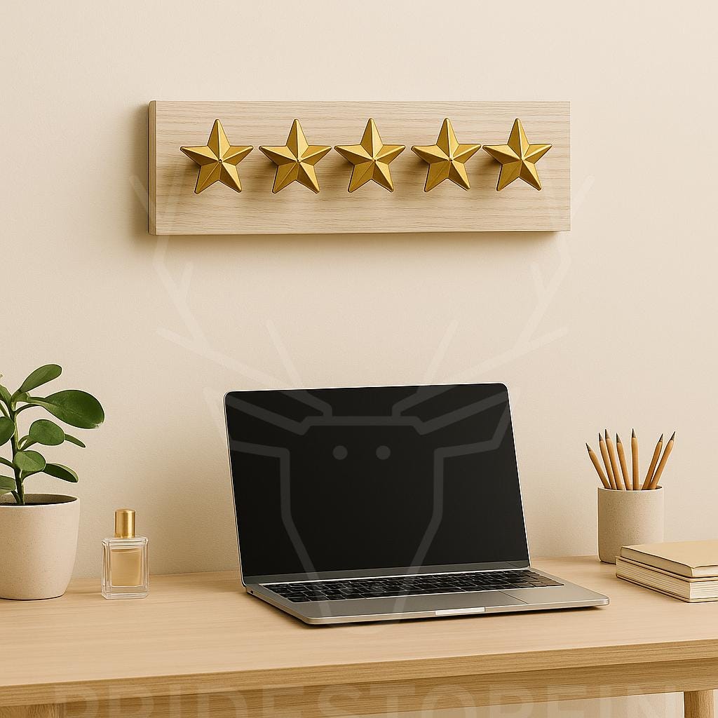 Modern OakWood Metal Star Key Rack  Minimalist Wooden Wall Hook for Entryway or Office