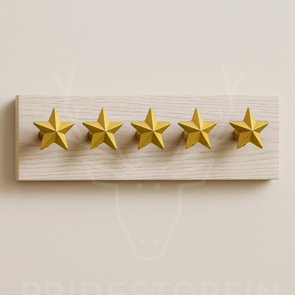 Modern OakWood Metal Star Key Rack  Minimalist Wooden Wall Hook for Entryway or Office