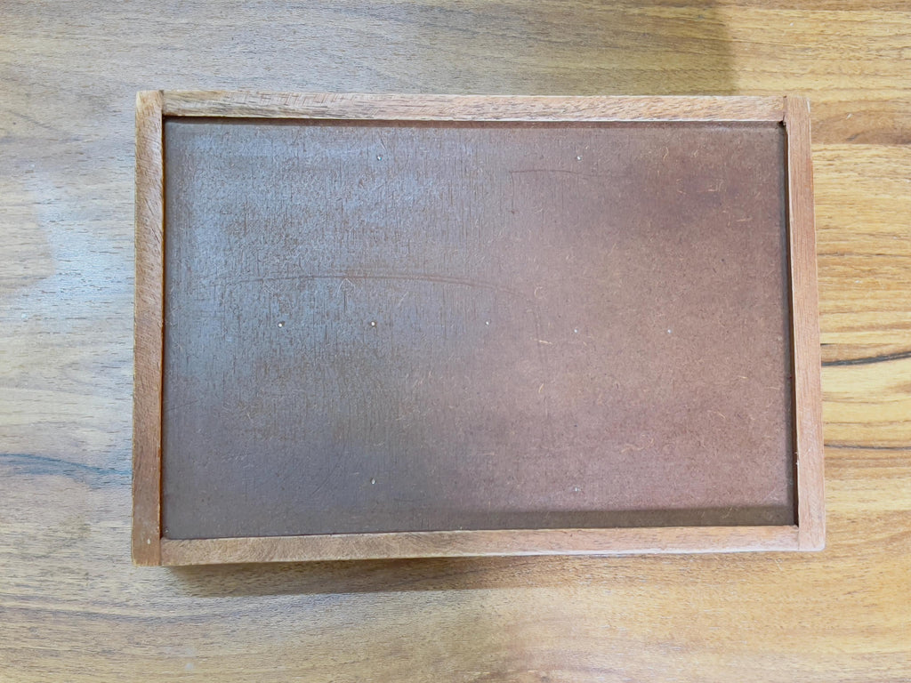 Unique Handcrafted Wooden Serving Tray: Boho Floral 6 Inlay Ceramic Tiles tray ( size available)