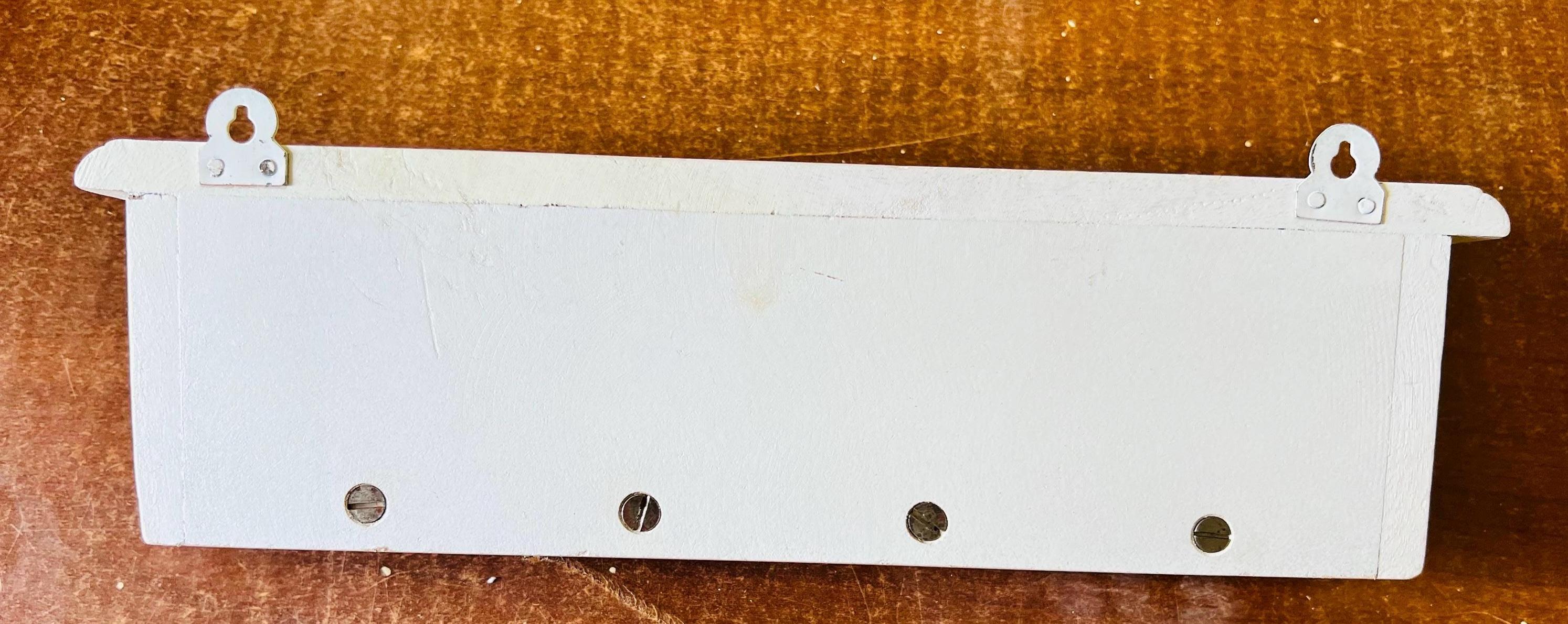 Key Holder Rustic White Wood : Colorful Ceramic Tile Rack