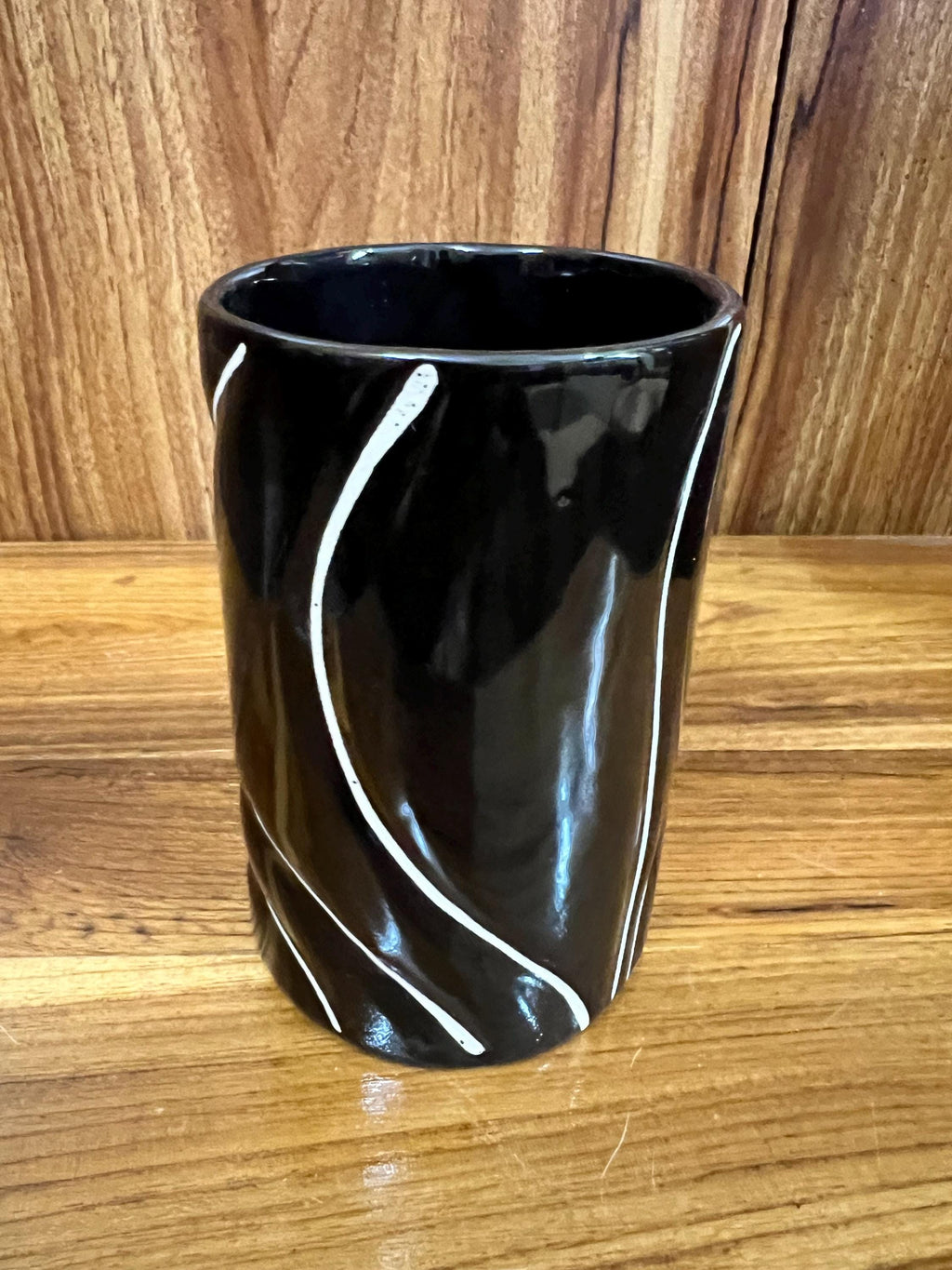 Handmade Ceramic Bathroom 3 Piece Set: Minimalist Black Line