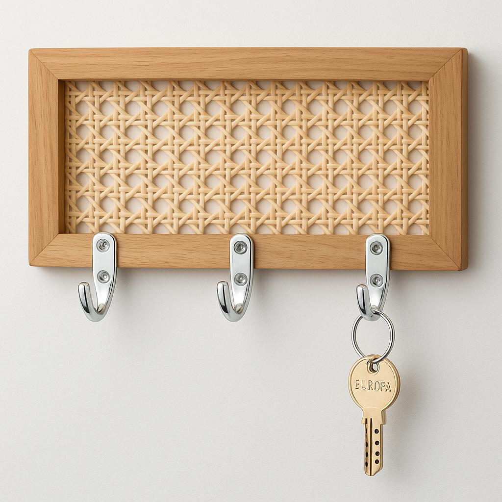 Wooden Key Holder - 5 Hooks Coffee Brown Finish