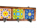 Wooden Key Rack - Ceramic Tile Inlay