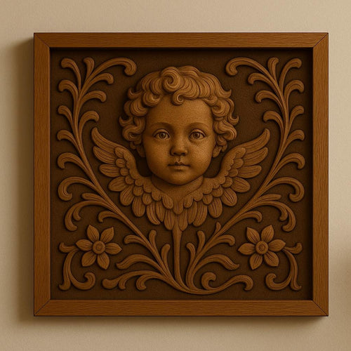 Cherub Wall Panel - Dark Walnut Brown