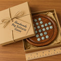 Handmade Wooden Solitaire Board Game  Natural Marble Pegs, 9 Inch