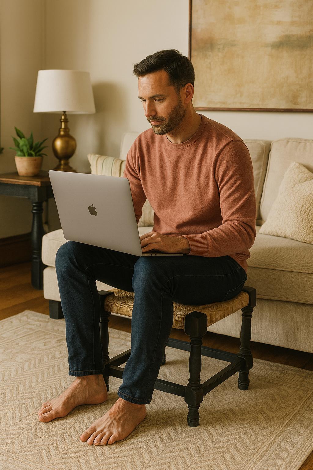 High-Gloss Teak Stool  Accent Corners | Modern Rustic Jute Stool