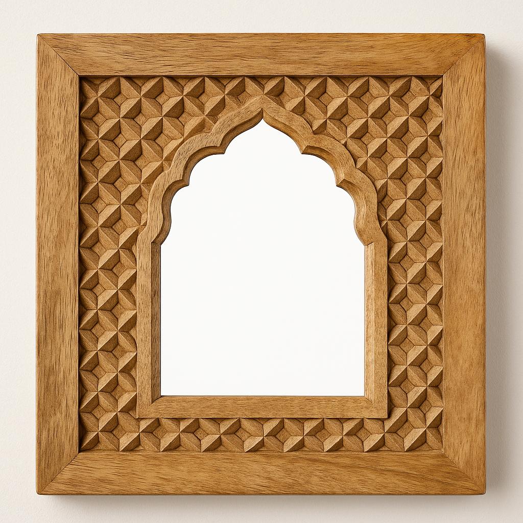 Teak Wood Frame - Traditional Indian Wall Art