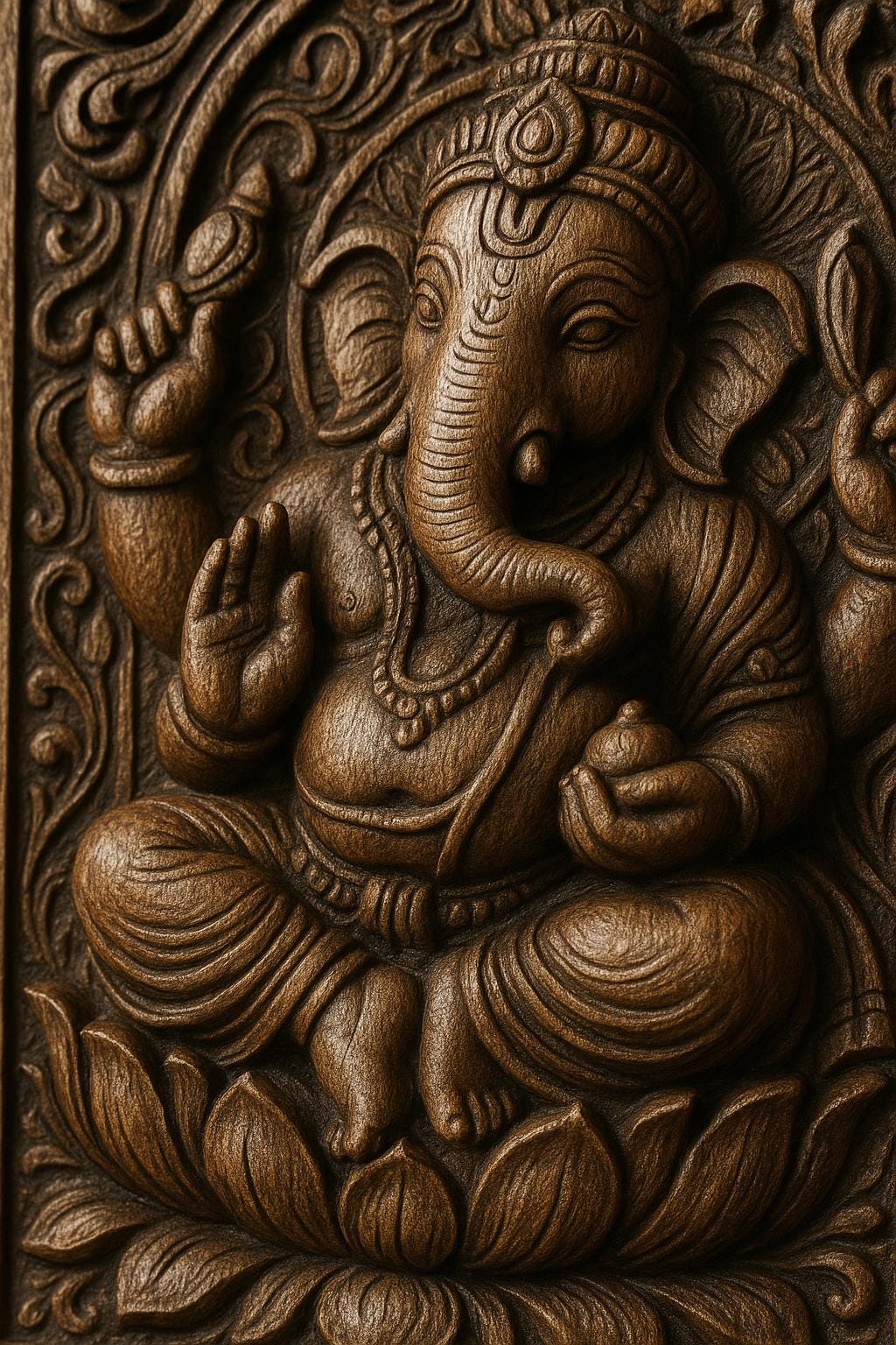 Ganesha Wall Panel - Lotus Hindu Art