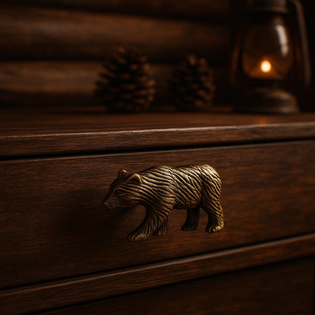 Iron Bear 4 Knob Handmade | Rustic Dresser Pull | Unique Cabinet Hardware for Home Decor