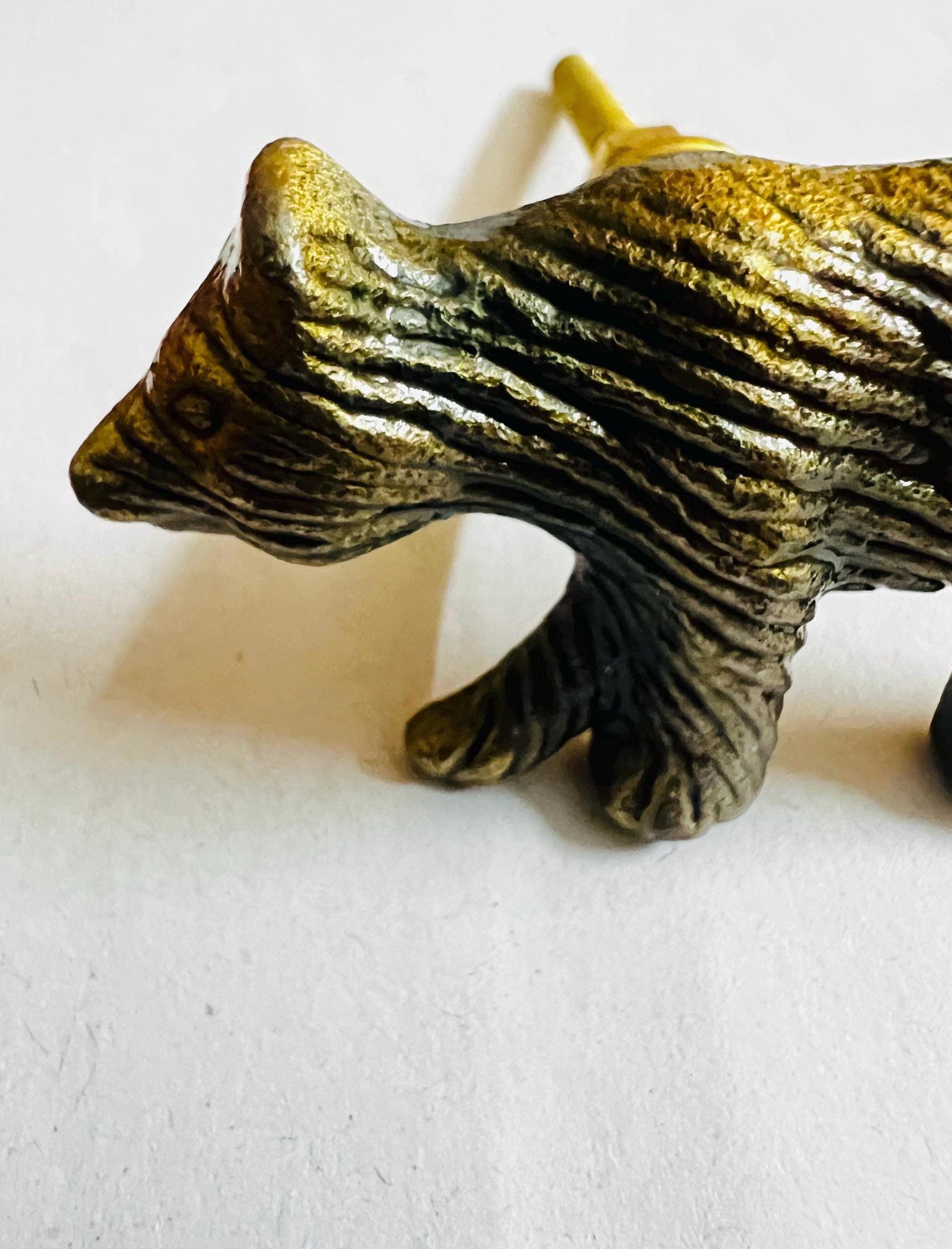 Iron Bear 4 Knob Handmade | Rustic Dresser Pull | Unique Cabinet Hardware for Home Decor