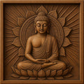 Teak Buddha Wall Panel - Hand-Carved Art