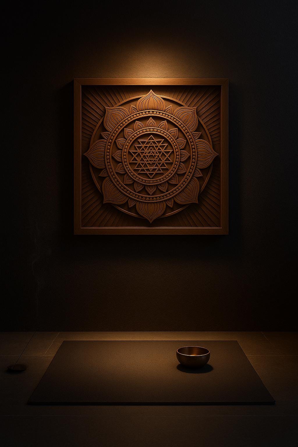 Sri Yantra Wooden Wall Art - Sacred Geometry