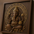 Ganesha Wall Art - 3D Carved Ganesh Panel