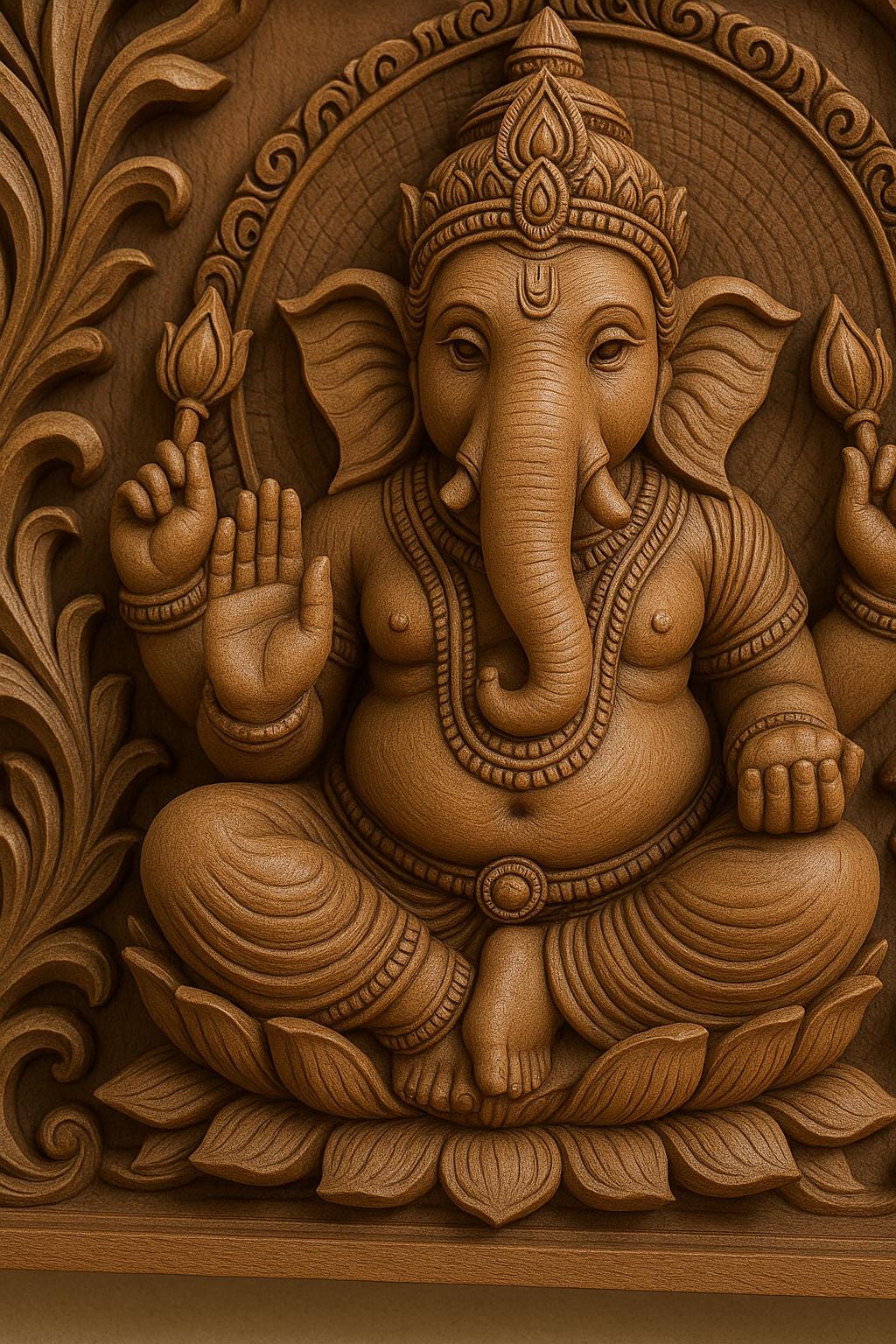 Ganesha Wall Panel - Pooja Room Decor