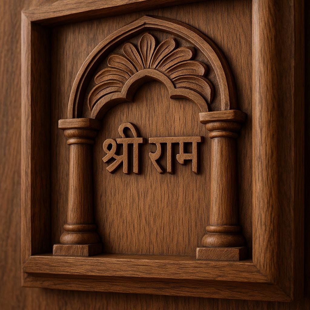 Handcrafted Wooden “Shri Ram Wall