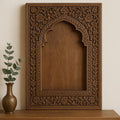 Hand-Carved Wooden Wall Panel - Arch Floral