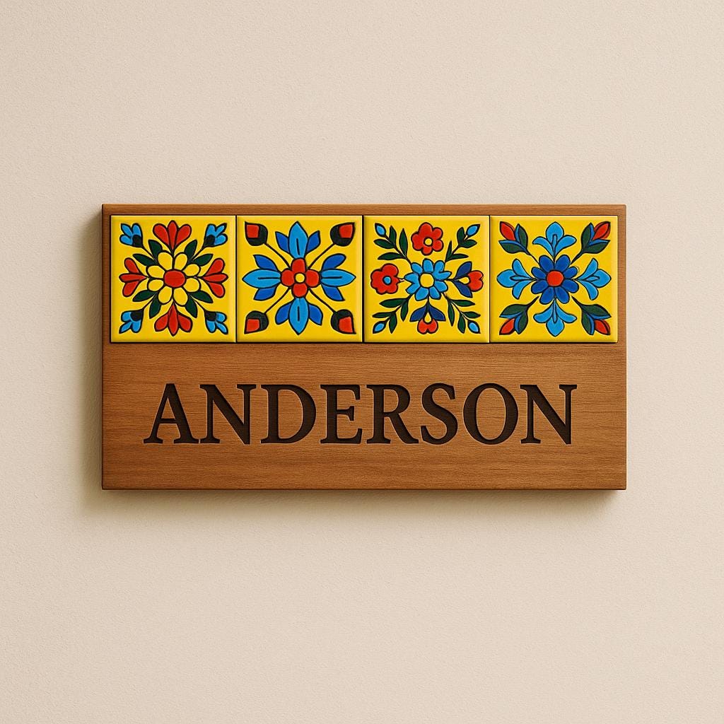 24 Assorted Hand-Painted Tile: Yellow Floral Ceramic Wall Decor,