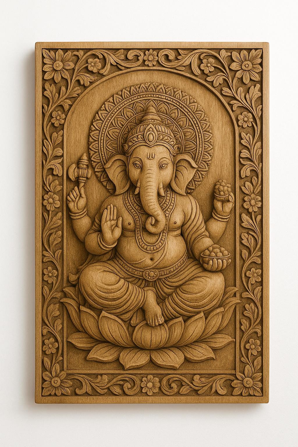 Ganesha Wall Panel - Lotus Hindu Art