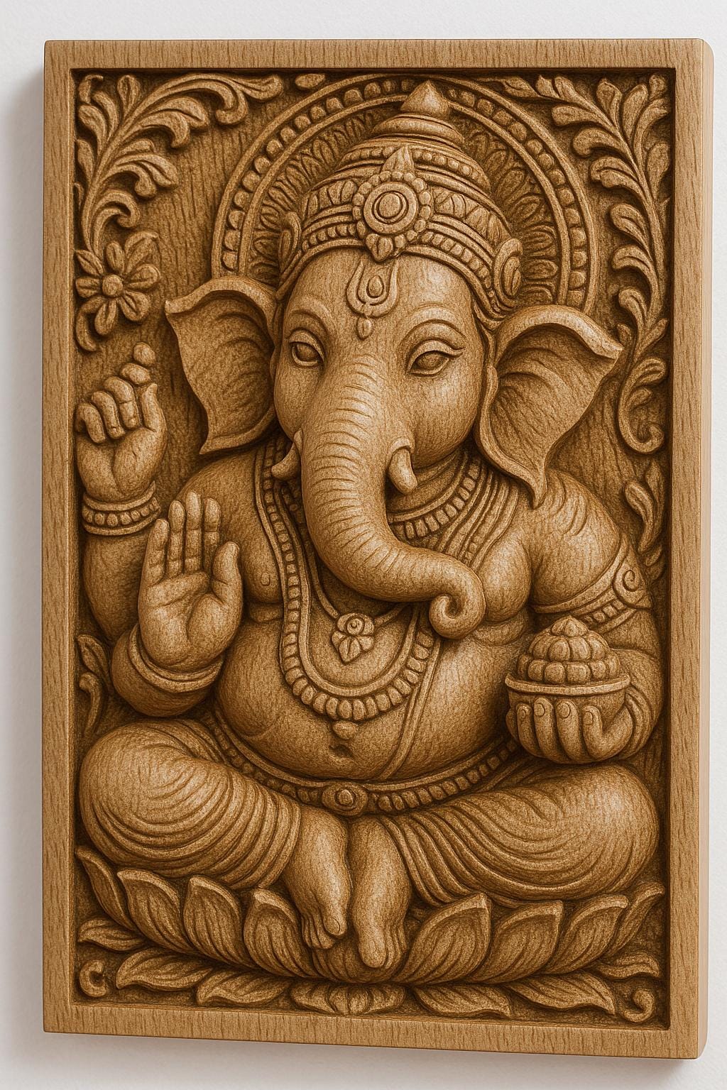 Ganesha Wall Panel - Lotus Hindu Art