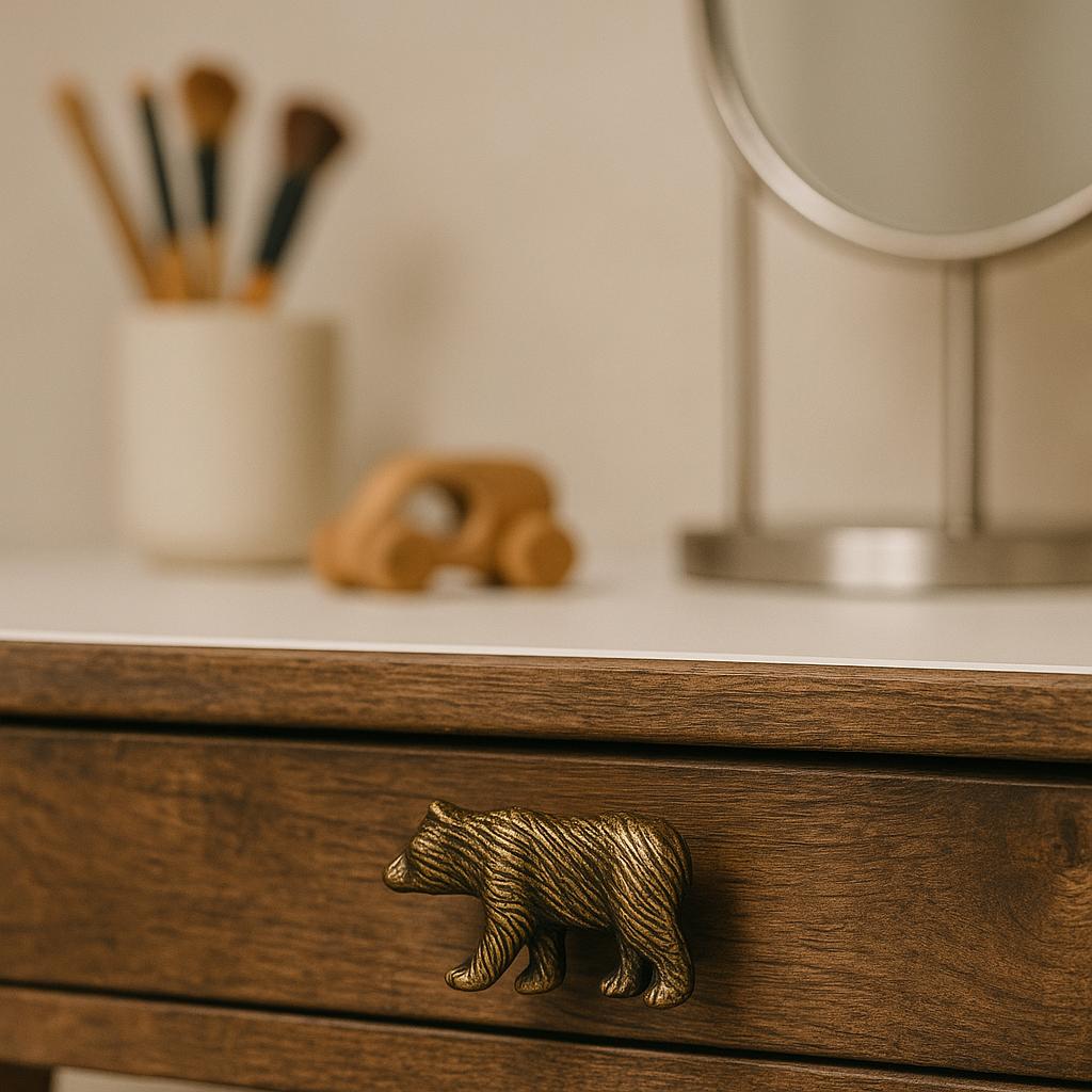 Iron Bear 4 Knob Handmade | Rustic Dresser Pull | Unique Cabinet Hardware for Home Decor