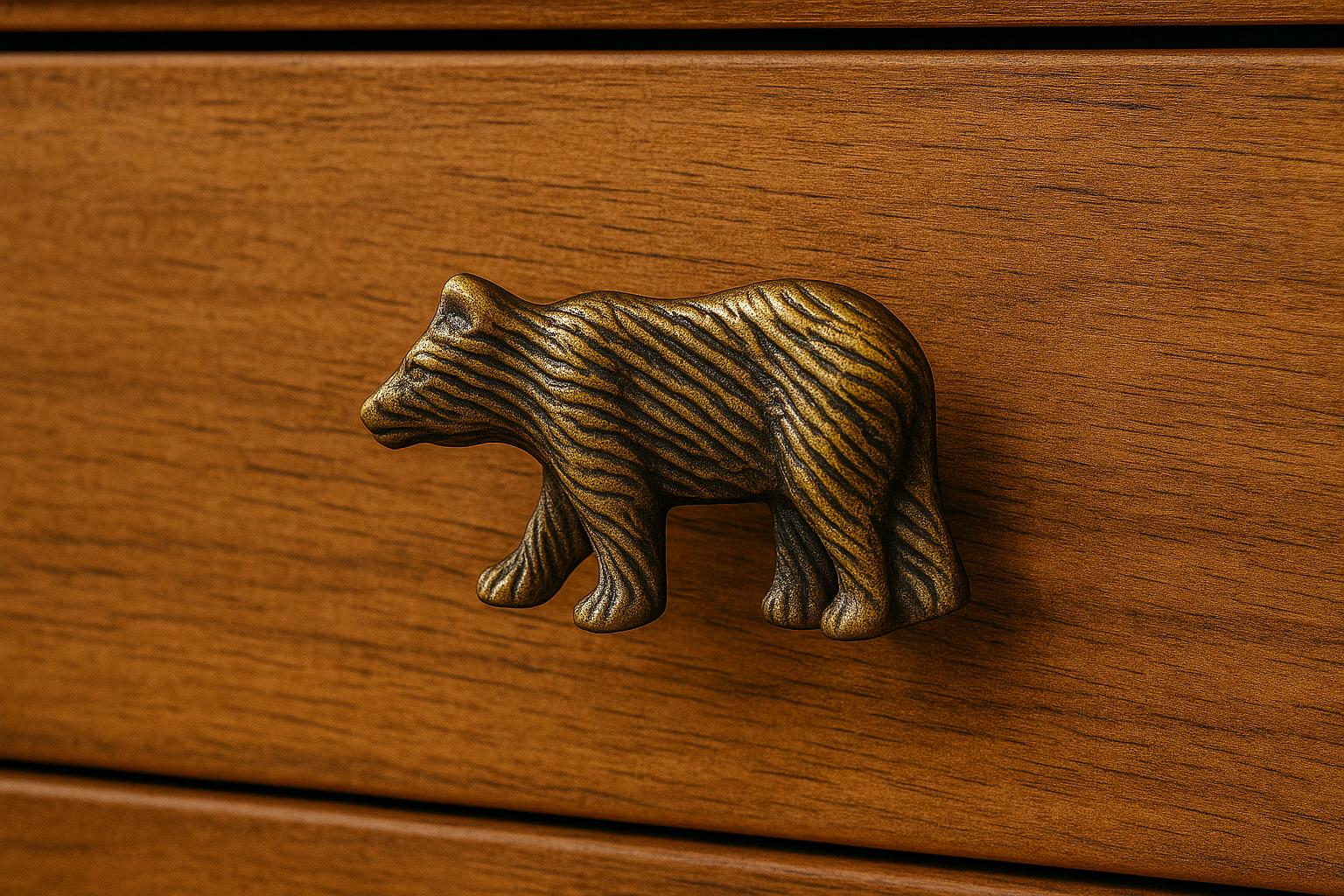 Iron Bear 4 Knob Handmade | Rustic Dresser Pull | Unique Cabinet Hardware for Home Decor