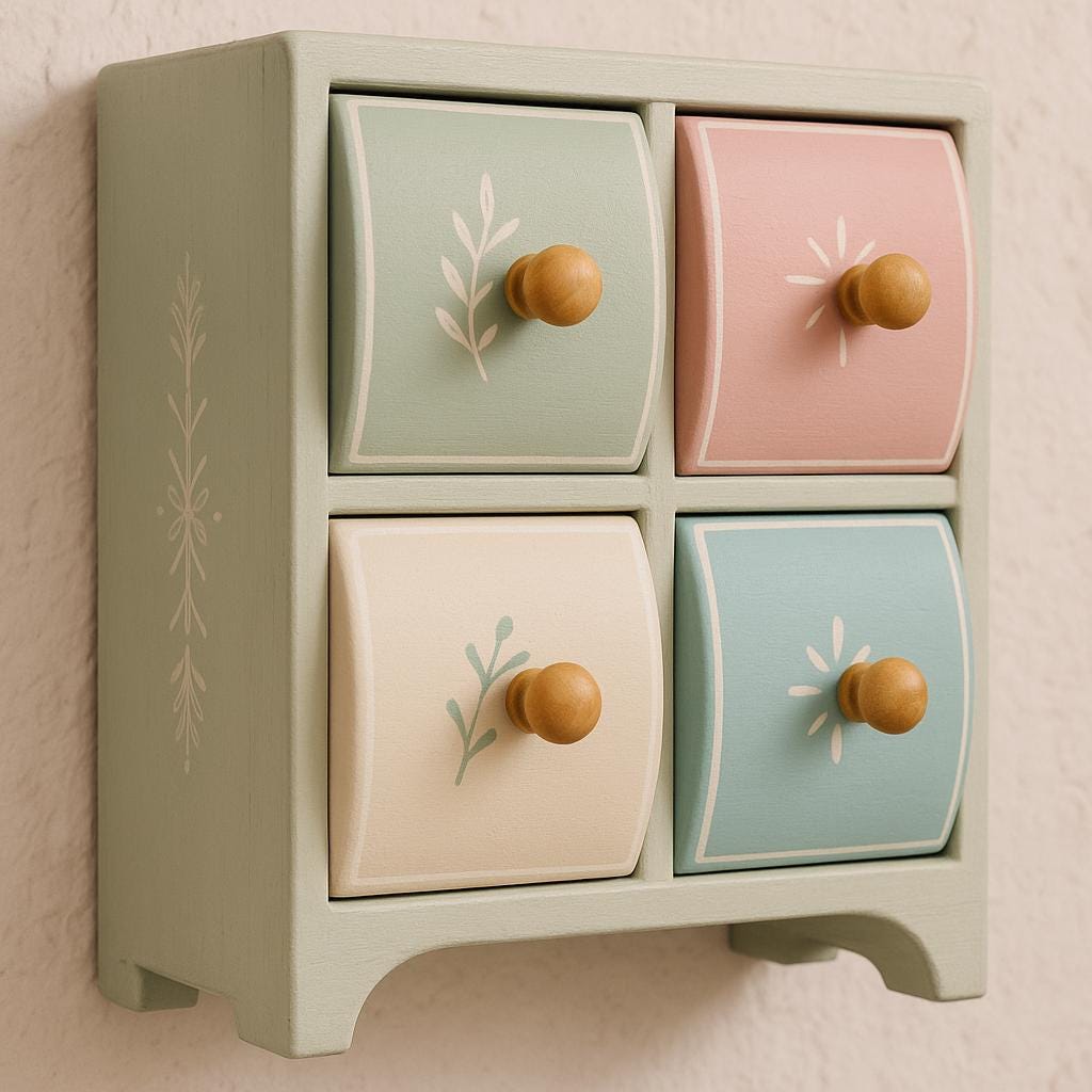 Wooden 4-Drawer Chest 10 inch By 10 inch Size  |  Handcrafted Decor Box
