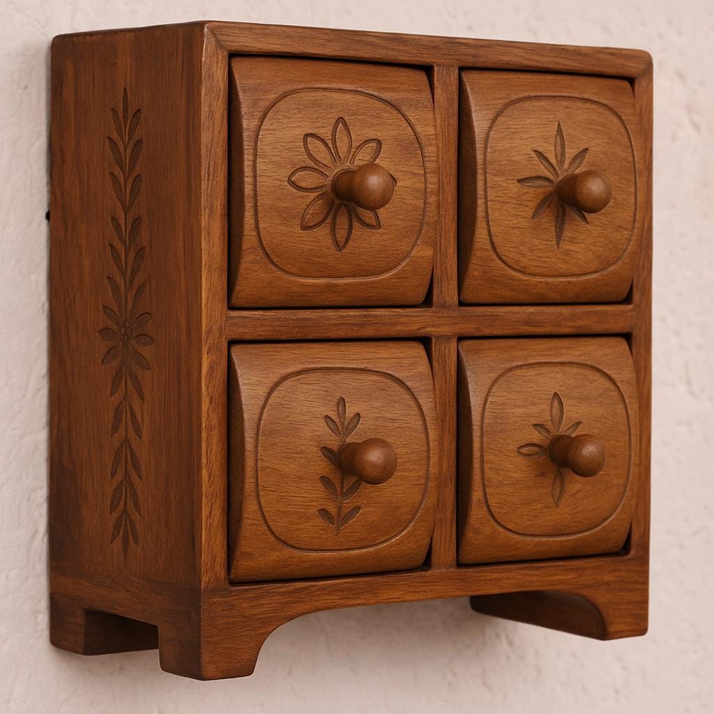 Wooden 4-Drawer Chest 10 inch By 10 inch Size  |  Handcrafted Decor Box