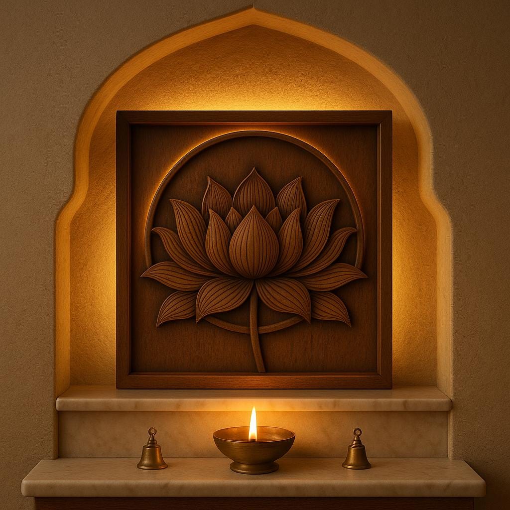 Hand-Carved Wooden Lotus Wall Art  Spiritual Mandala Decor