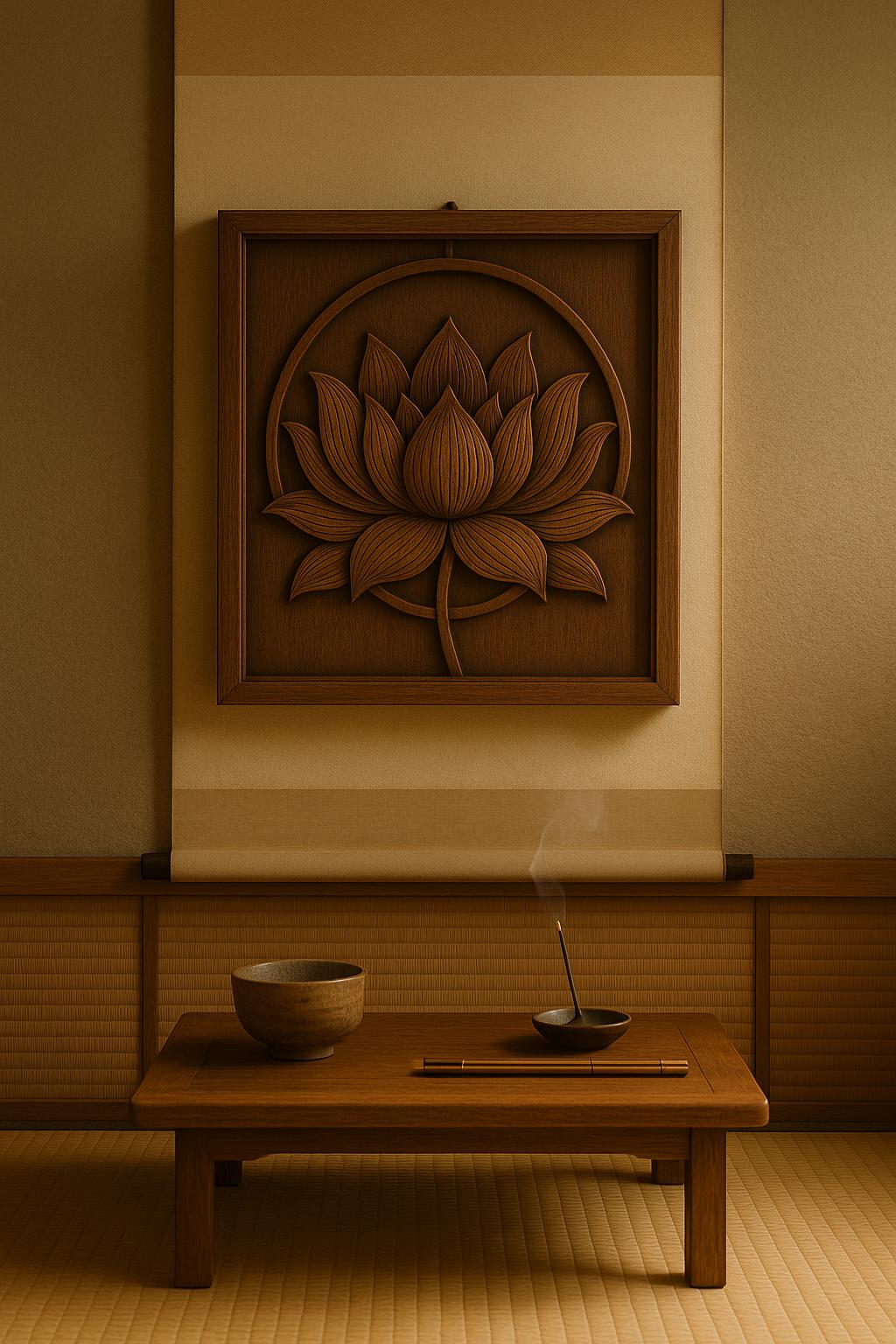 Hand-Carved Wooden Lotus Wall Art  Spiritual Mandala Decor