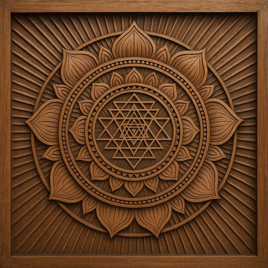 Sri Yantra Wooden Wall Art - Sacred Geometry