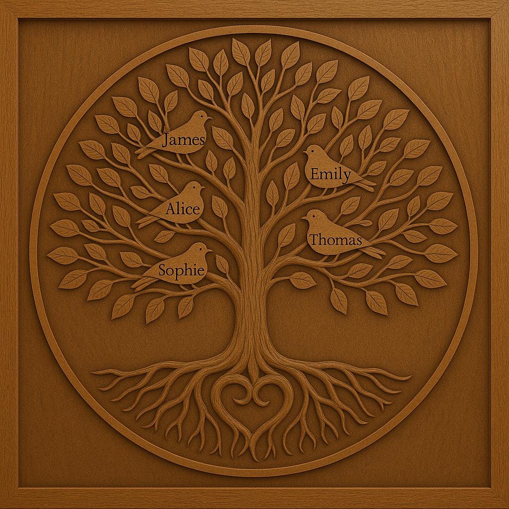 Handcrafted Tree of Life Wood Wall Art  Lotus & Birds