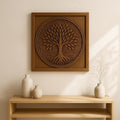 Tree of Life Wooden Wall Art - Handcarved Teak Mandala