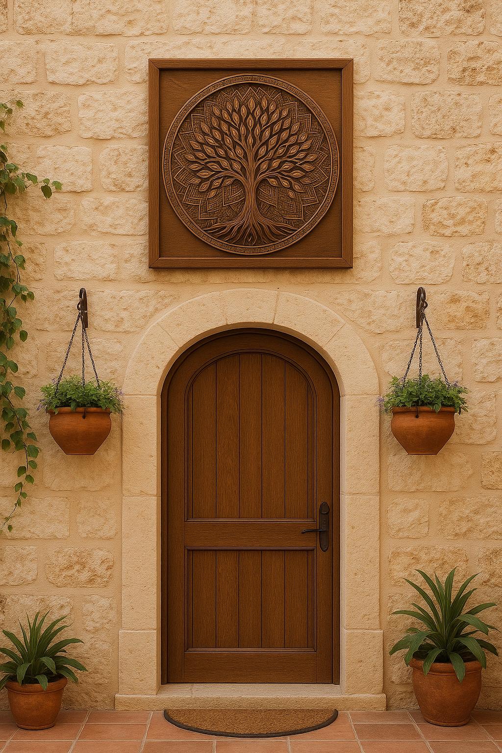 Tree of Life Wooden Wall Art - Handcarved Teak Mandala