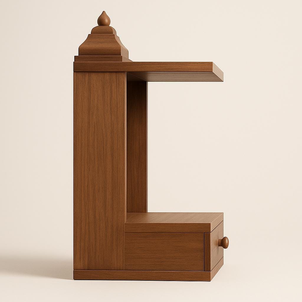 Wooden Mandir 2x2 ft - Small Pooja Temple