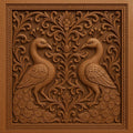 Peacock Mandala Wall Art - Golden Line Panel