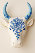 Wooden Bull Head Wall Decor - Walnut Tribal
