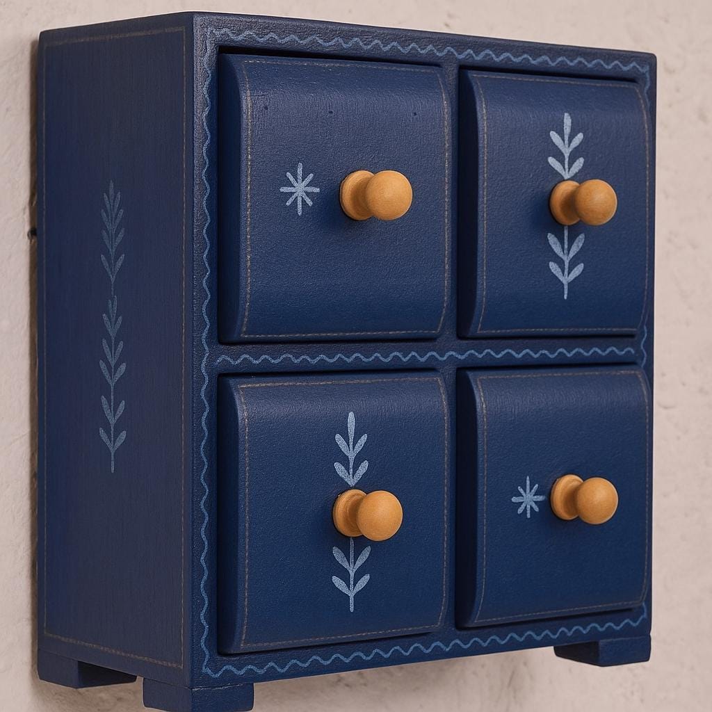 Wooden 4-Drawer Chest 10 inch By 10 inch Size  |  Handcrafted Decor Box