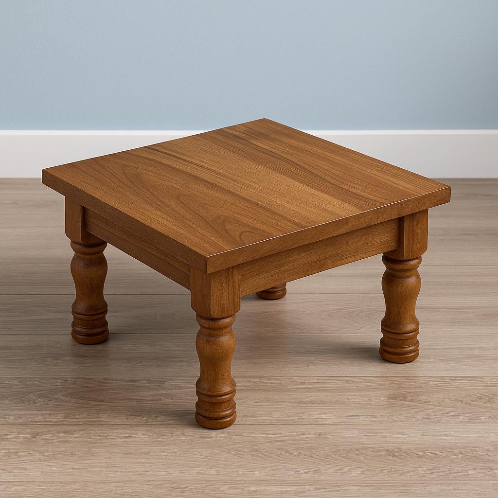 Handcrafted Solid Teak Wood Pooja Chowki | Wooden Bajot | Small Mandir Platform | Plant Stand | Home Décor Table | Made in India