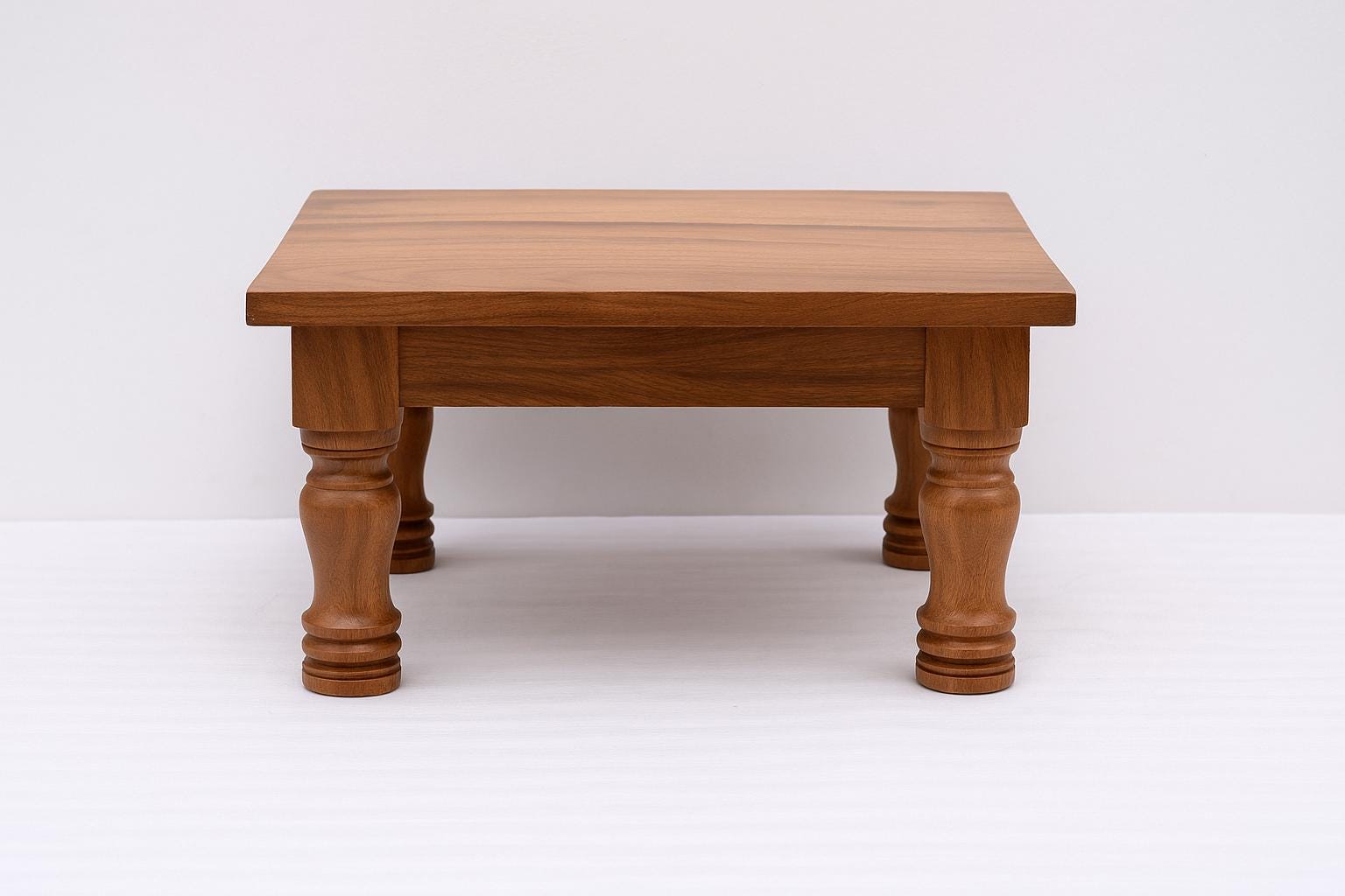 Handcrafted Solid Teak Wood Pooja Chowki | Wooden Bajot | Small Mandir Platform | Plant Stand | Home Décor Table | Made in India