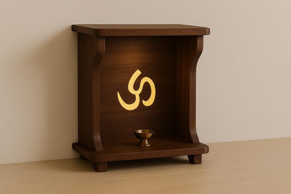Handcrafted Teak Wooden Mandir | Wall & Floor Temple