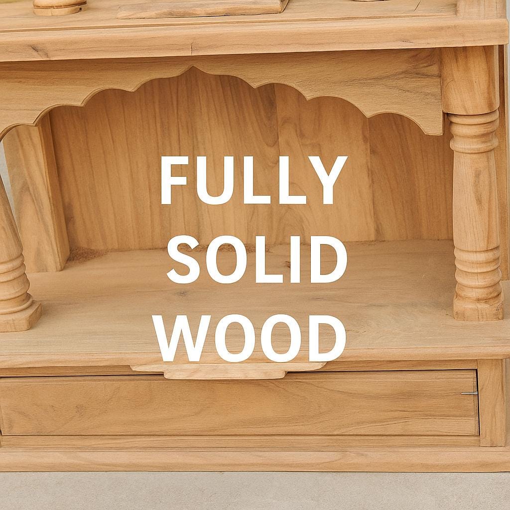 Handcrafted Teak Wooden Mandir | Wall & Floor Temple