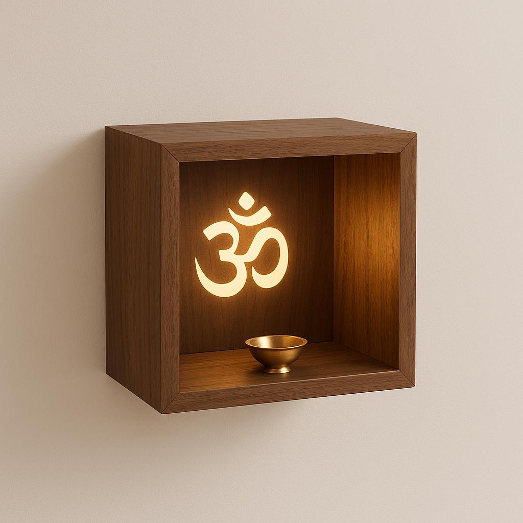 Handcrafted Teak Wooden Mandir | Wall & Floor Temple